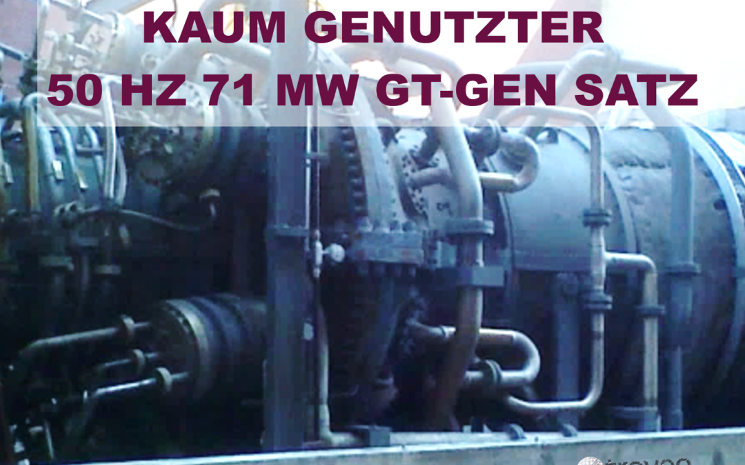 Top-Angebot Mai 2021: Zum Verkauf steht eine zum Transport bereite 50 Hz, kaum genutzte 71 MW Gasturbineneinheit mit GE 6FA Turbine in sehr gutem Zustand