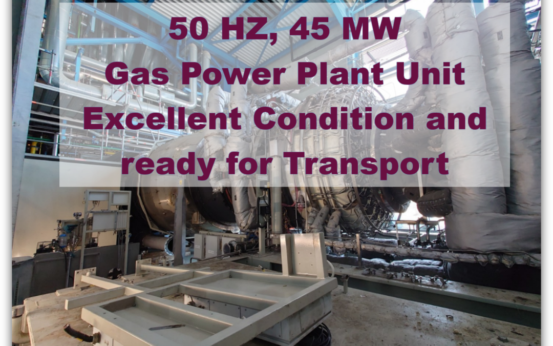 Top Sales Offer in July 2022: 1 x SGT-800  GT-Generator Set, 45 MW, 50 Hz excellent condition and ready for transport – PPO-108