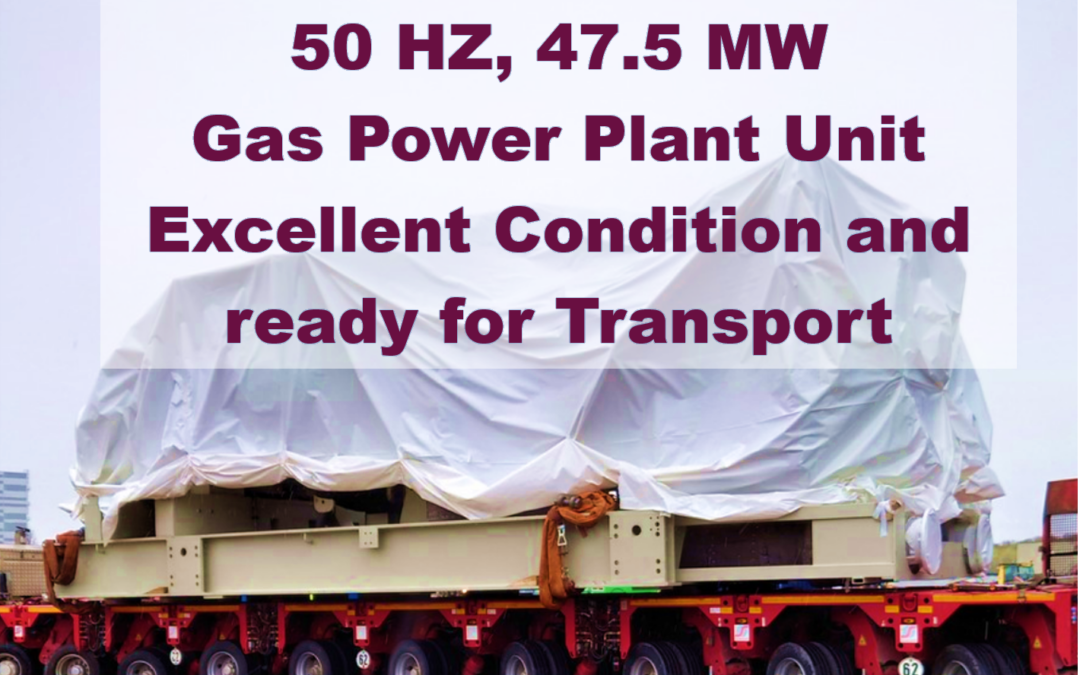 Top Sales Offer in August 2022: 1 x SGT-800 GT-Generator Set, 47.5 MW, 50 Hz excellent condition and ready for transport – PPO-123