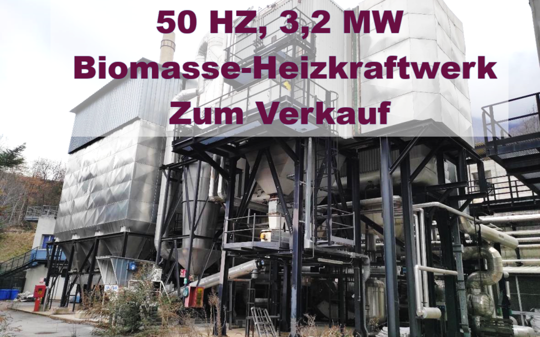 Top Verkaufsangebot im März 2023: 3,2 MW Biomasse-Heizkraftwerk, 50 Hz, mit nur moderater Nutzung – PPO-128