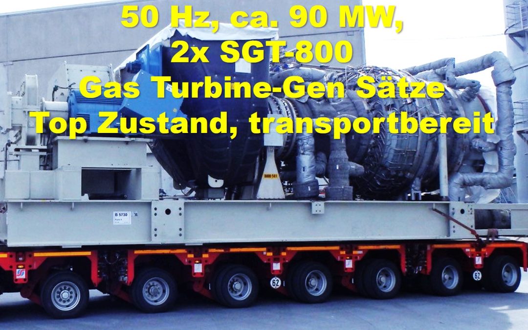 2x SGT-800 GT-Generatorsätze, zusammen 90 MW, 50 Hz, ausgezeichneter Zustand und transportbereit – unser Top-Verkaufsangebot im Februar 2024 unter PPO-138