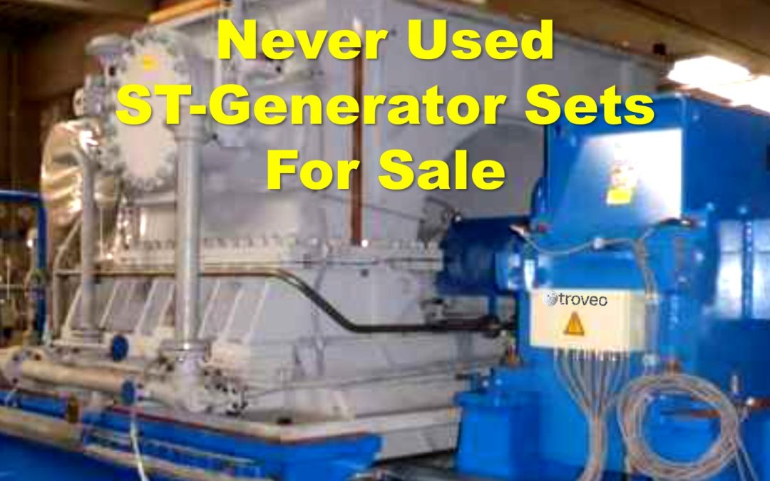 Our TOP SALES OFFER in Oktober 2025: Three as-new 12 MW steam turbine generator sets, from 2009, never used, designed for 60 Hz, easily convertible to 50 Hz