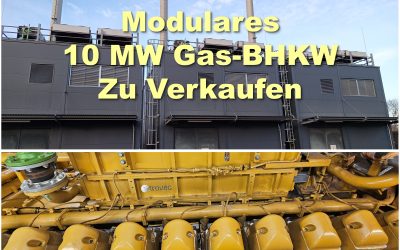 Unser aktuelles Top-Angebot – fünf motorgetriebene Gas-BHKWs mit 10,5 kV Netzanschluss aus den Jahren 2011 und 2012 als Paket zu verkaufen